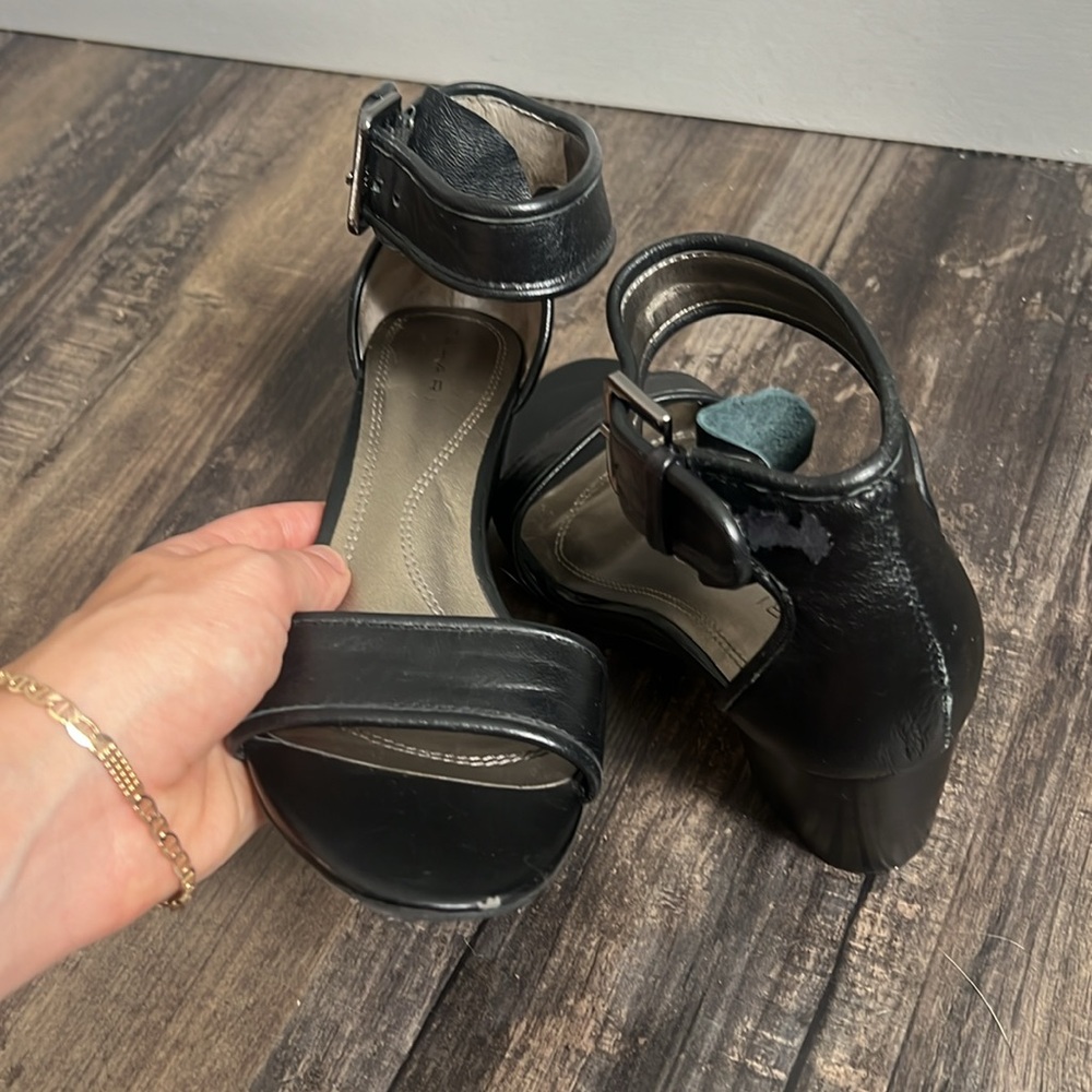 Tahari black block ankle strap heels ADAM 6.5 - Picture 10 of 10